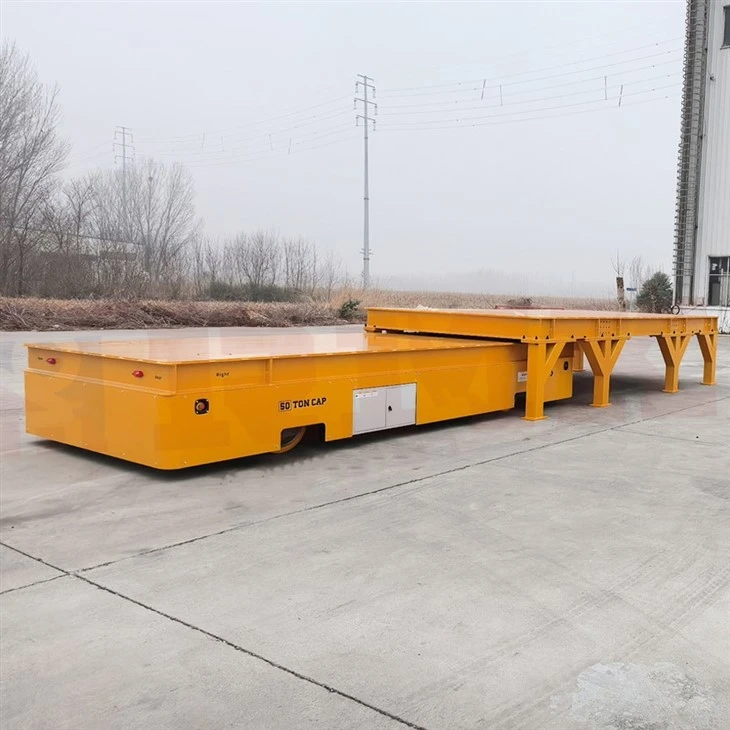 50 Ton HydraulicSteering Trackless Electric Transfer Cart high quality