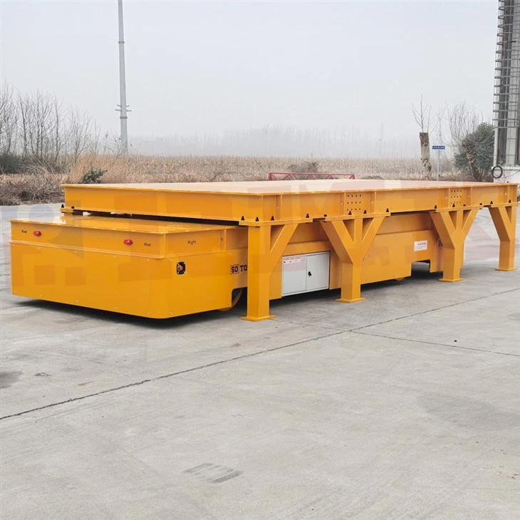 50 Ton HydraulicSteering Trackless Electric Transfer Cart factory